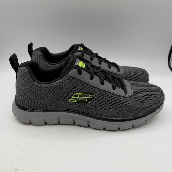 Skechers Track Moulton Shoes Mens 9.5 Charcoal Grey Sneakers Lite-Weight 232081 main image 9